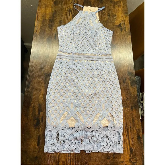 Lulus Steal A Kiss Lace Halter Mini Dress Size S - Picture 11 of 15